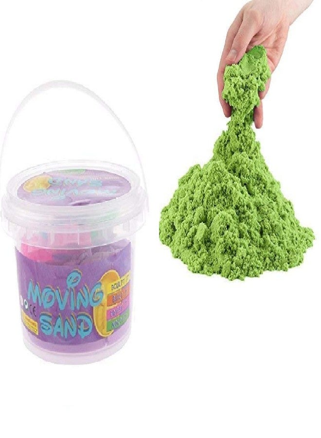 Kartunbox Children Sandcastle Set for Kids 3 Kinetic Sand 500 GM Round Bucket | Dough Box with mould Toys| Reusable Craft Sand | Amazing Active Magic Gluten Free Clay Sand |Stress Relieving Children's Slime Play Sand for Kids -Multicolour - Image 1
